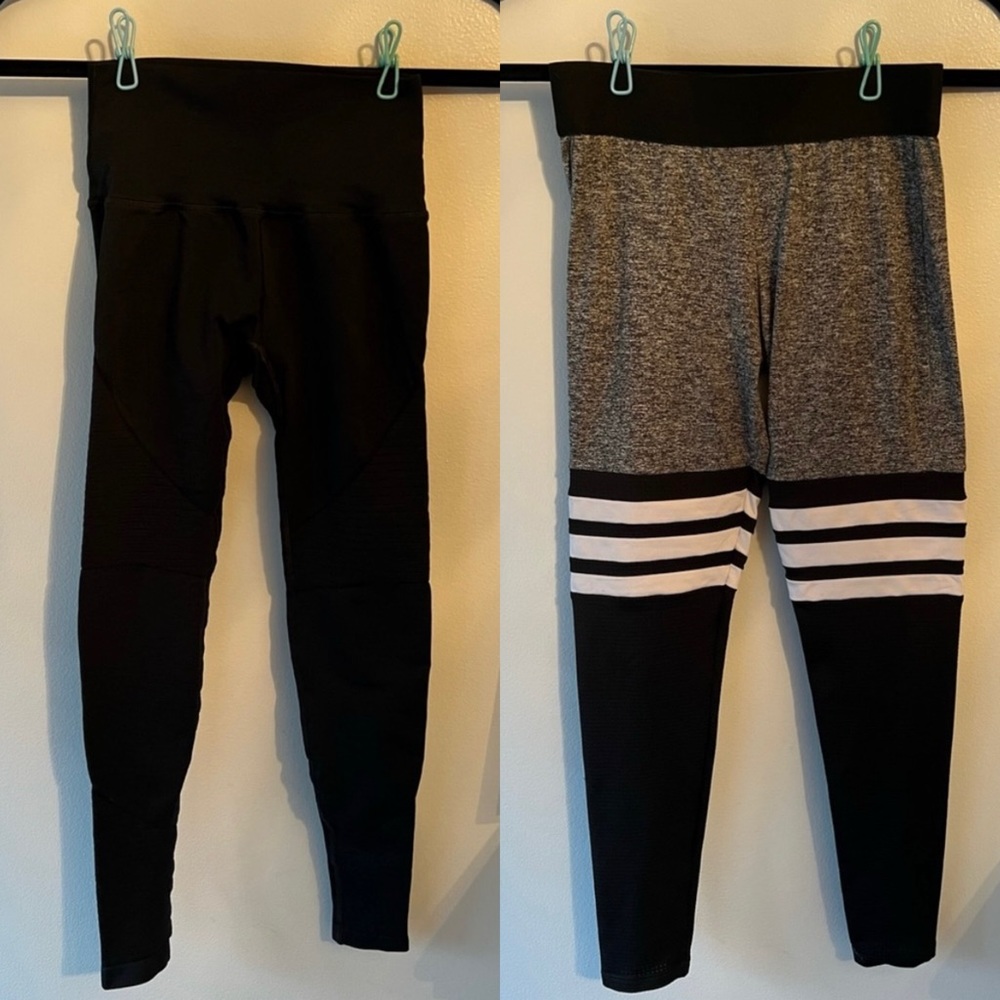 Alphalete Leggings & Bombshell Sportswear Leggings, Size S, Black, Gray, White